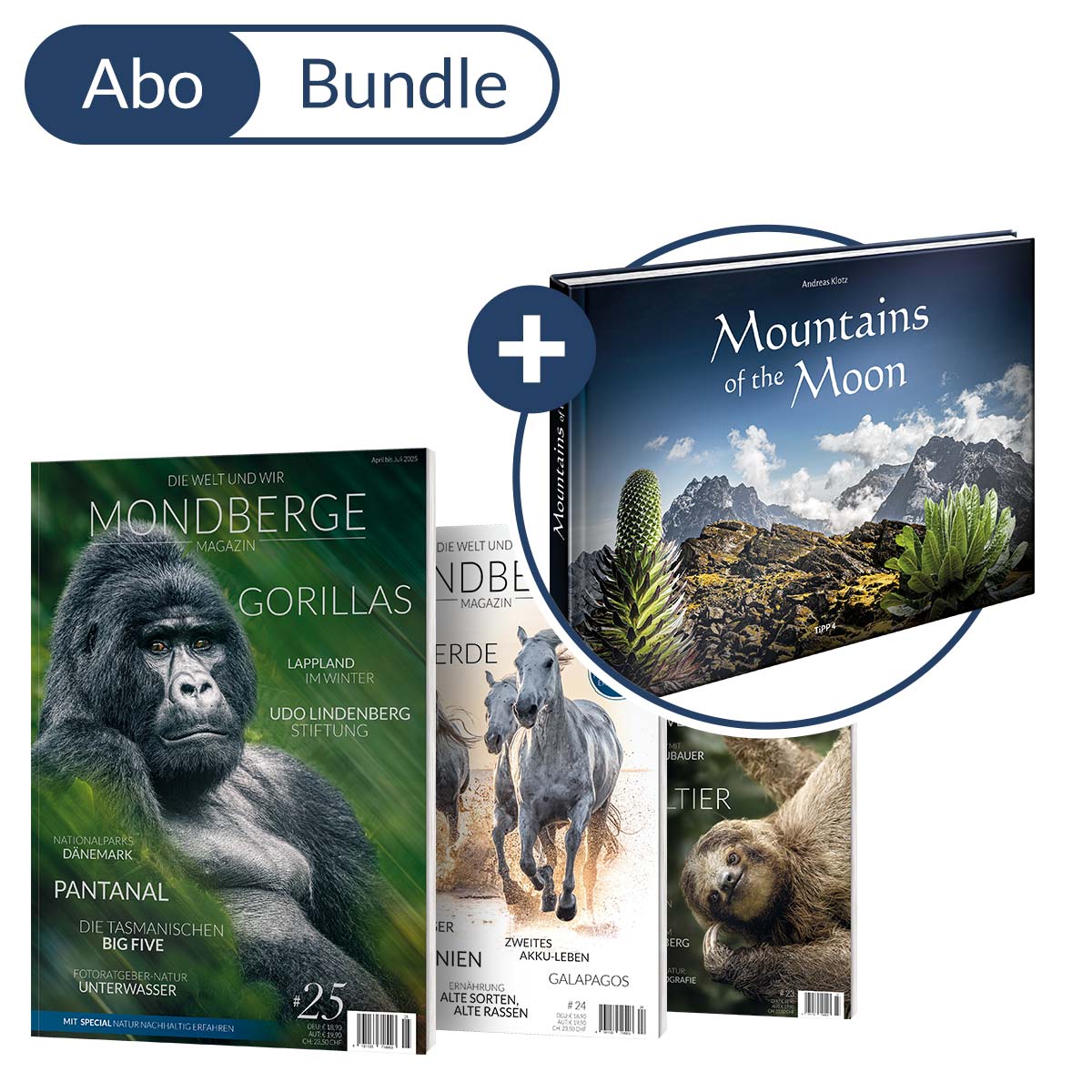 Abonnement MONDBERGE-Magazin im Bundle mit "Bildband Mountains of the Moon"