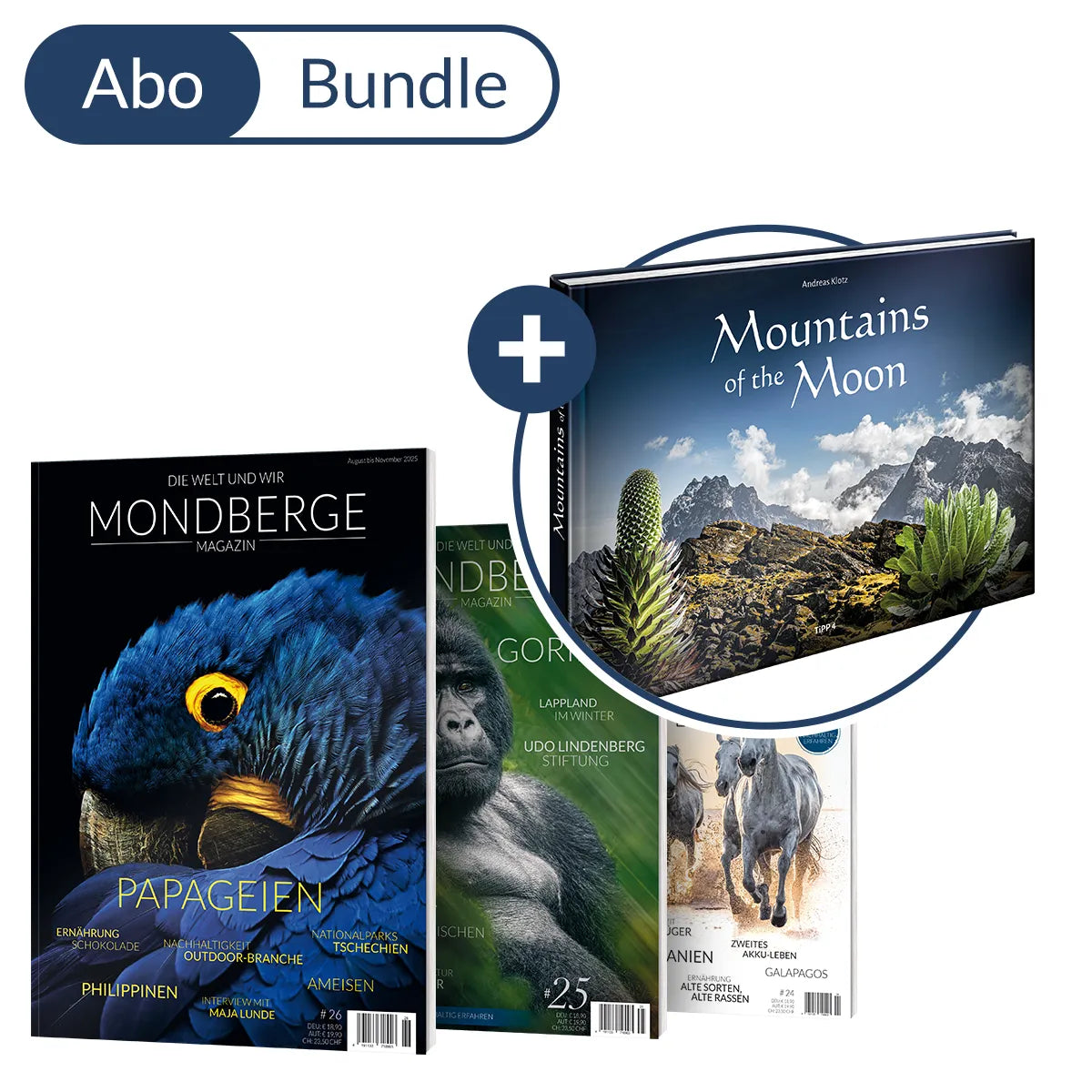 Abonnement MONDBERGE-Magazin im Bundle mit "Bildband Mountains of the Moon"