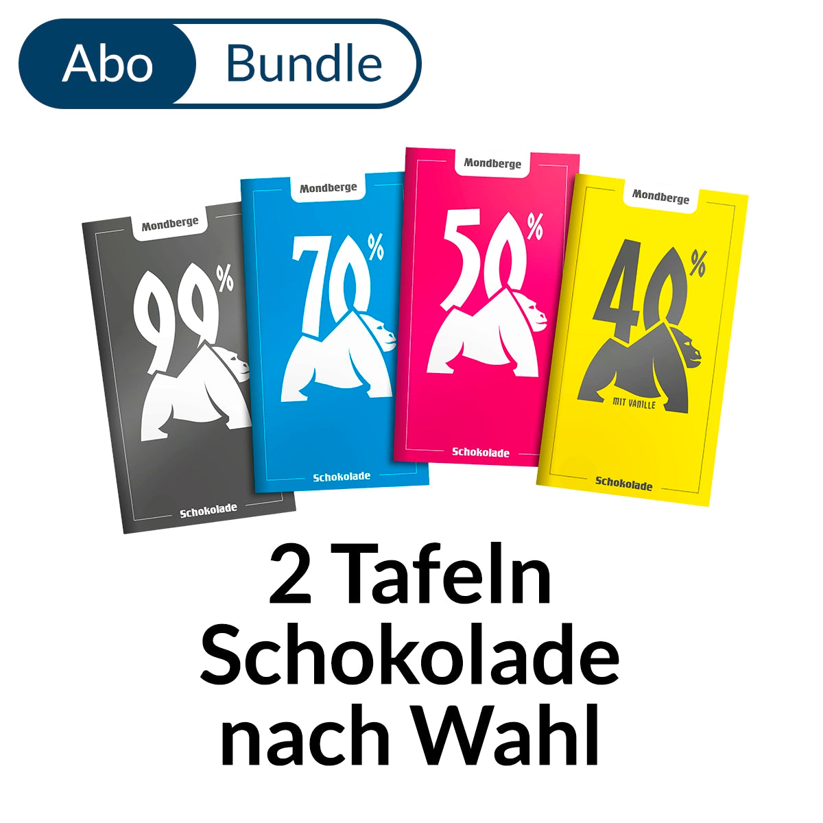 Abonnement MONDBERGE-Magazin im Bundle mit 2 Tafeln "Mondberge-Schokolade"
