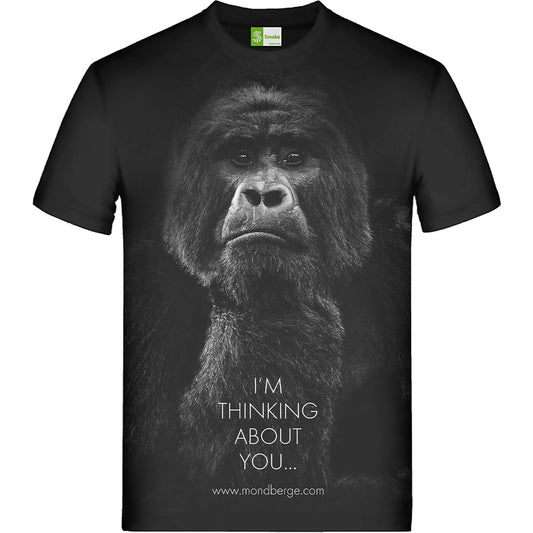 Gorilla-T-Shirt, schwarz mit Aufdruck