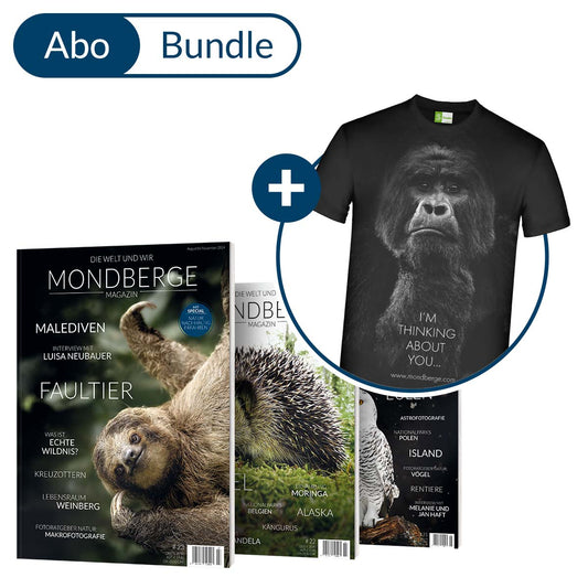 Abonnement MONDBERGE-Magazin im Bundle mit "Gorilla T-Shirt"