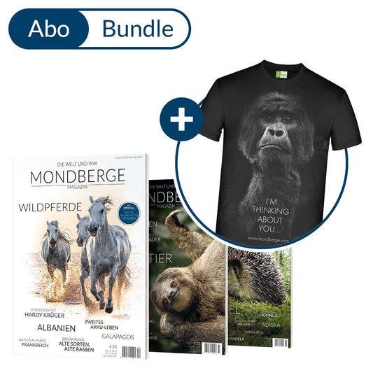 Abonnement MONDBERGE-Magazin im Bundle mit "Gorilla T-Shirt"