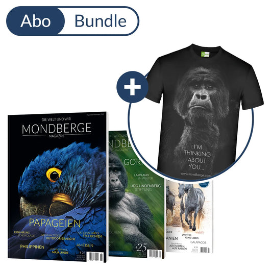 Abonnement MONDBERGE-Magazin im Bundle mit "Gorilla T-Shirt"