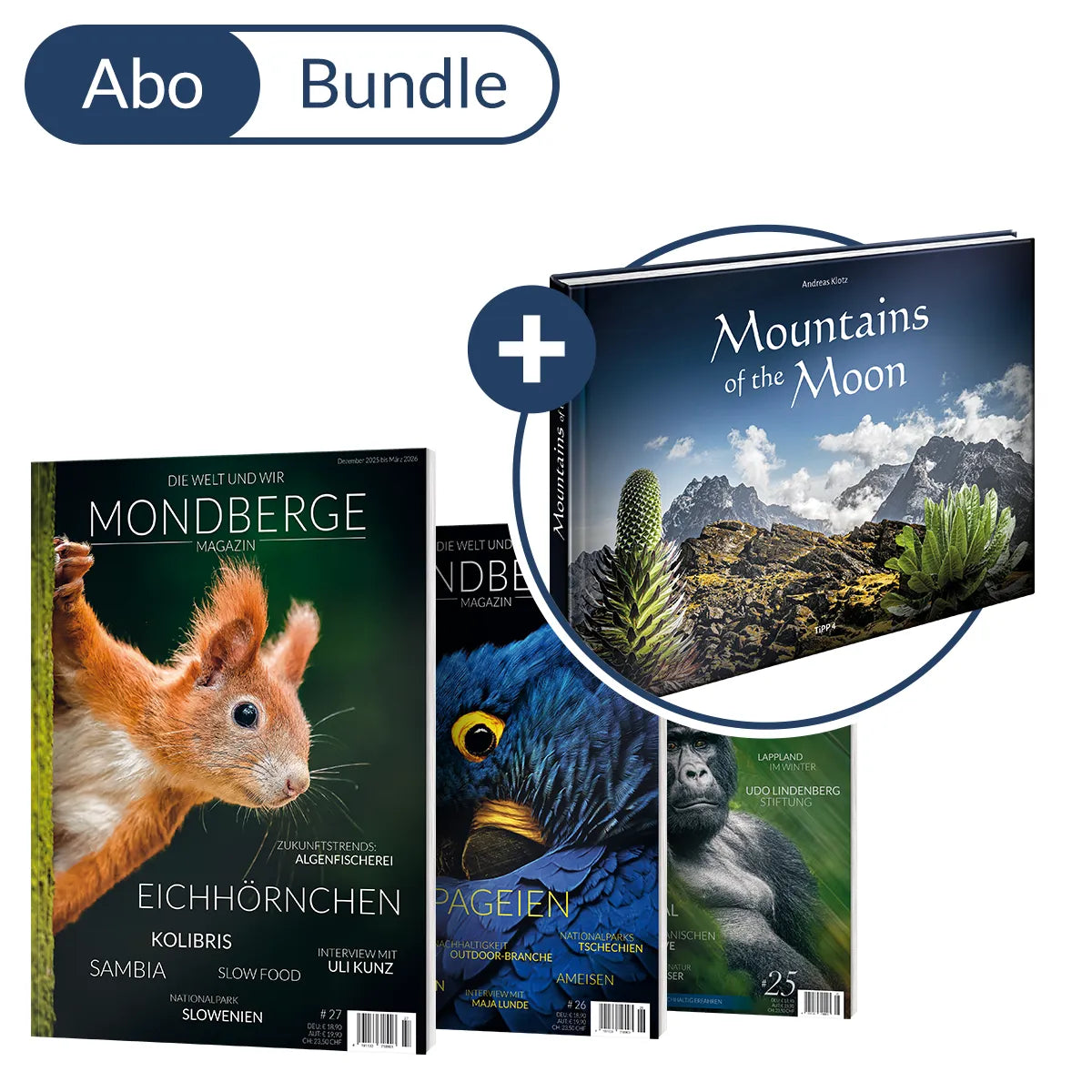 Abonnement MONDBERGE-Magazin im Bundle mit "Bildband Mountains of the Moon"