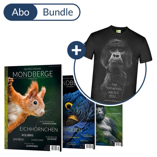 Abonnement MONDBERGE-Magazin im Bundle mit "Gorilla T-Shirt"