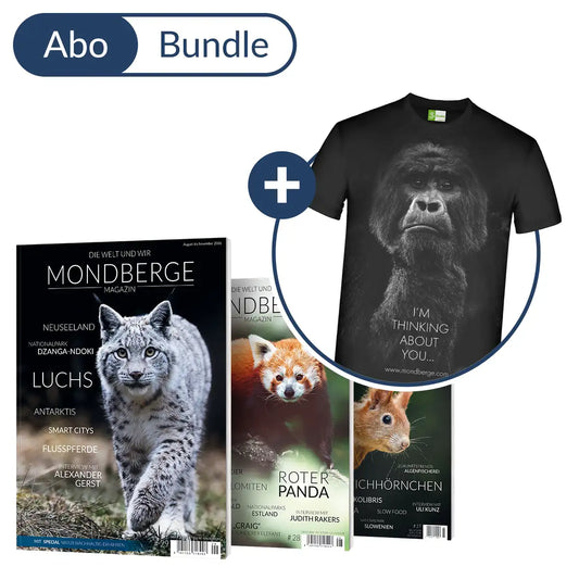 Abonnement MONDBERGE-Magazin im Bundle mit "Gorilla T-Shirt"