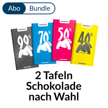 Abonnement MONDBERGE-Magazin im Bundle mit 2 Tafeln "Mondberge-Schokolade"
