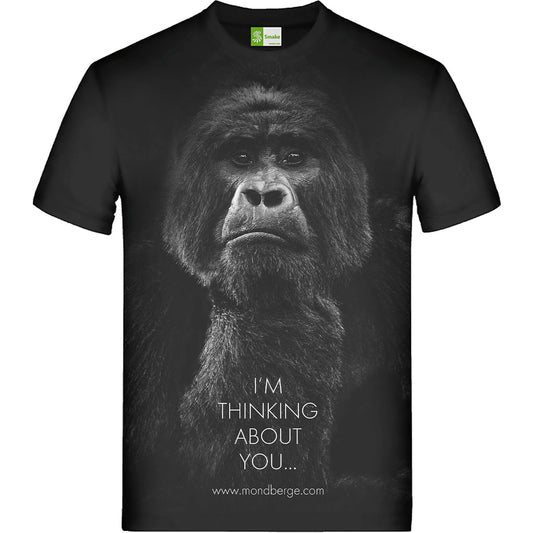 Gorilla-T-Shirt, schwarz mit Aufdruck
